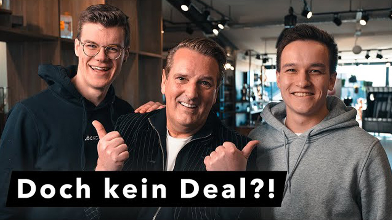 Die beiden Lockcard Gründer zu besuch bei ihrem Löwen Ralf Dümmel